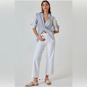 Paige Nellie Cropped White Jeans, NWT